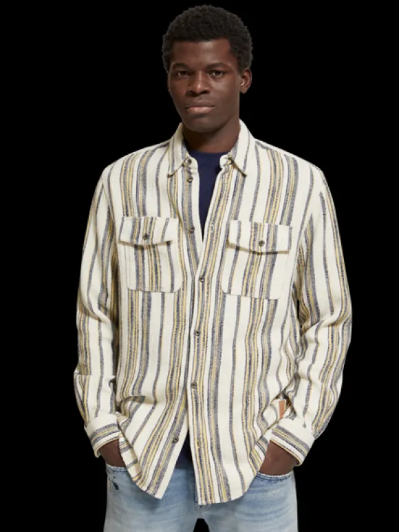 Basket Weave Gradient Stripe Shirt