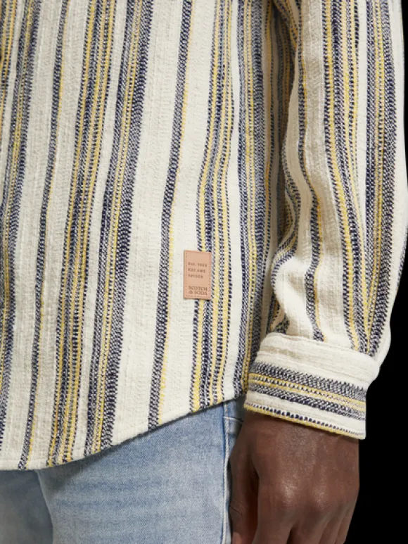 Basket Weave Gradient Stripe Shirt