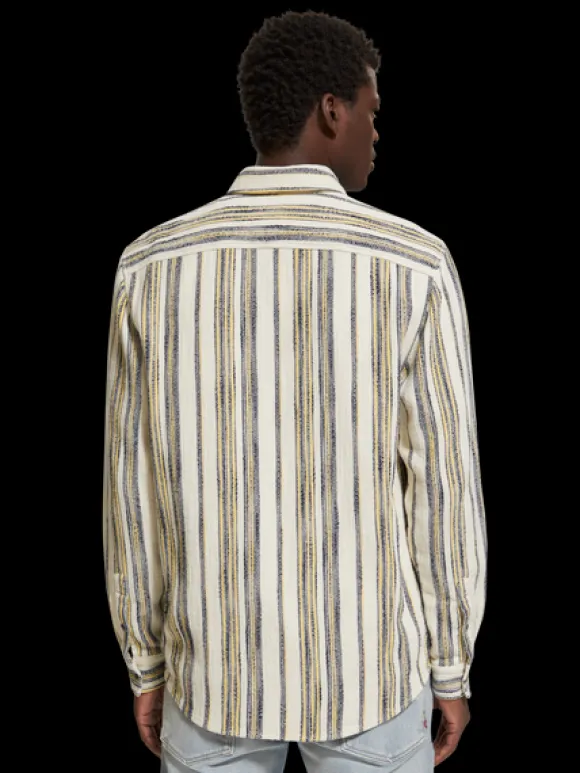 Basket Weave Gradient Stripe Shirt