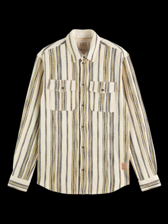 Basket Weave Gradient Stripe Shirt