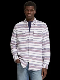 Basket Weave Gradient Stripe Shirt