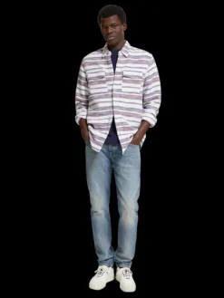 Basket Weave Gradient Stripe Shirt
