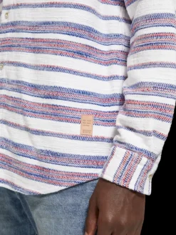 Basket Weave Gradient Stripe Shirt