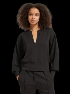 Beaded V-Neck Sweatshirt