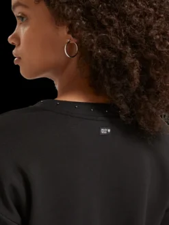 Beaded V-Neck Sweatshirt