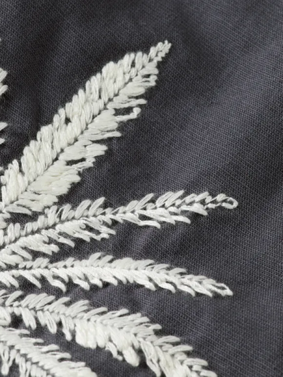 Belted Gilet With Palm Embroidery