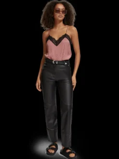 Camisole With Black Lace Detail