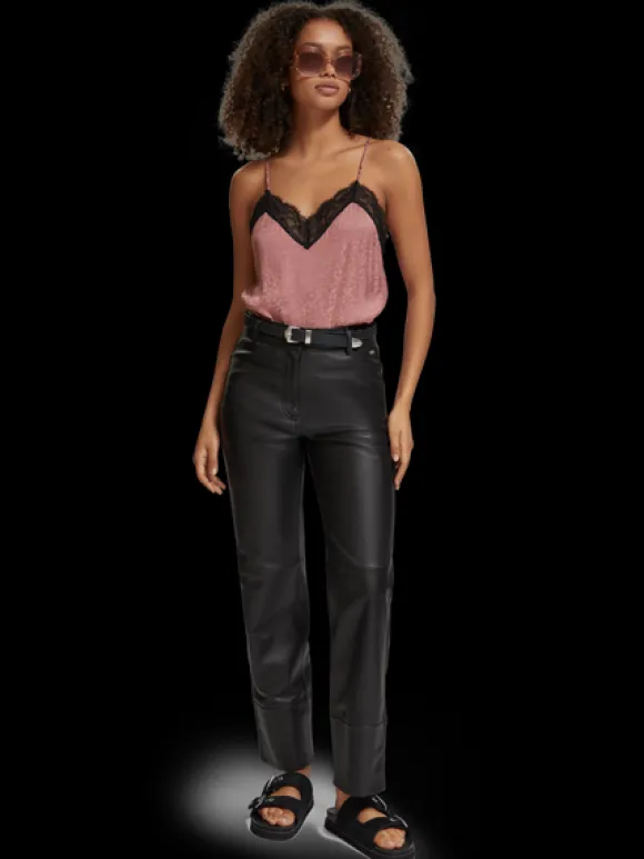 Camisole With Black Lace Detail