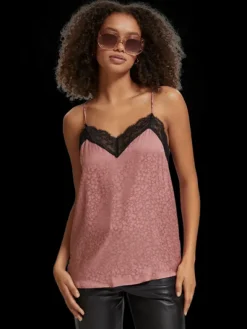 Camisole With Black Lace Detail