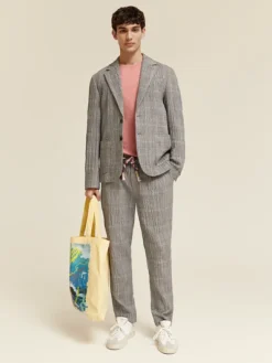 Checked Cotton-Blend Seersucker Blazer