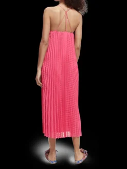 Checked Midi Dress With Pleats
