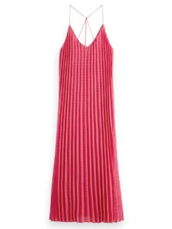 Checked Midi Dress With Pleats