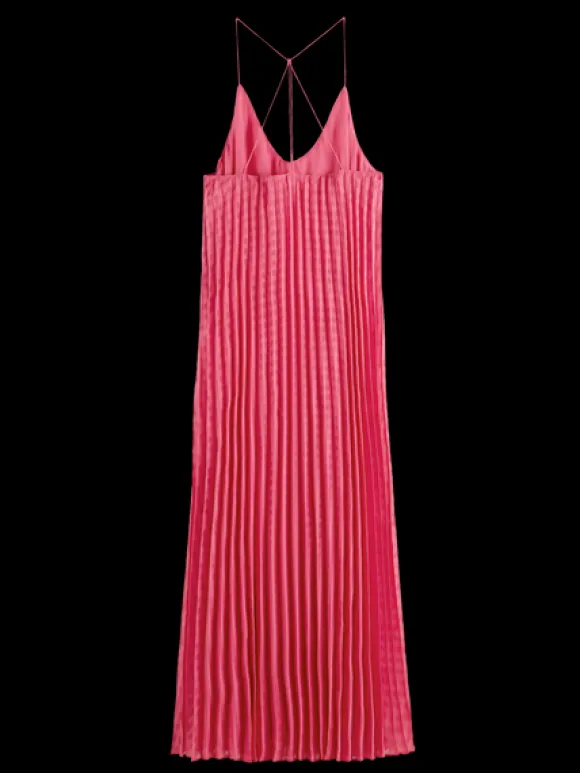 Checked Midi Dress With Pleats