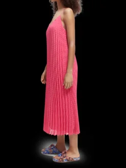 Checked Midi Dress With Pleats