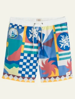 Collage Printed Swim Shorts