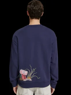 Coral Embroidered Sweatshirt