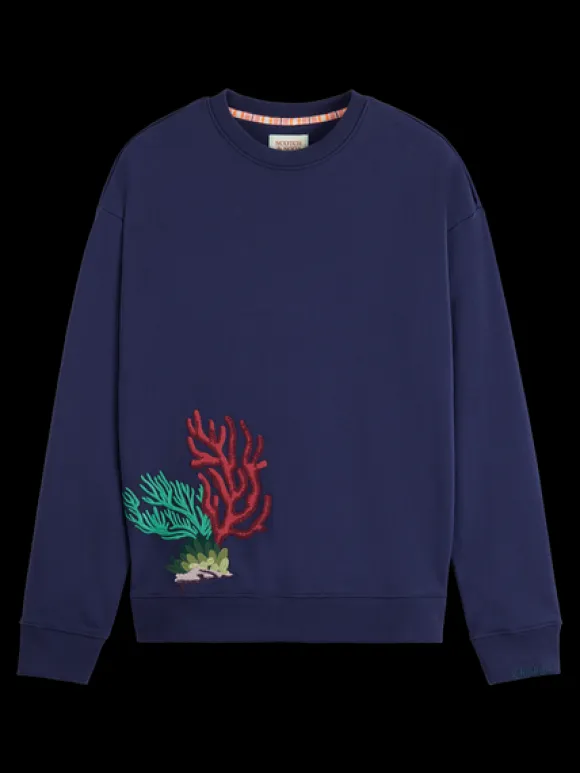 Coral Embroidered Sweatshirt