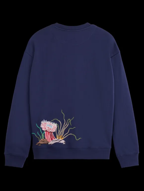 Coral Embroidered Sweatshirt