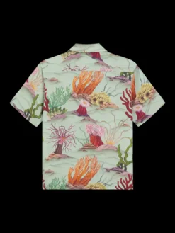 Coral Printed Linen Blend Shirt