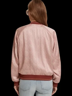 Coral Printed Reversible Bomber Jacket