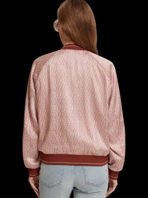 Coral Printed Reversible Bomber Jacket