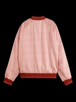 Coral Printed Reversible Bomber Jacket