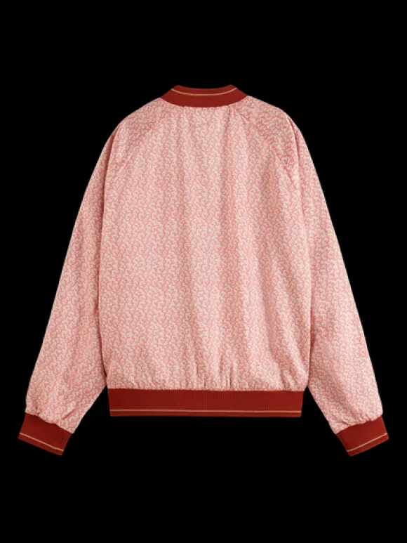 Coral Printed Reversible Bomber Jacket
