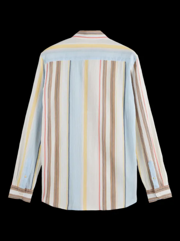 Crinkled Voile Stripe Shirt