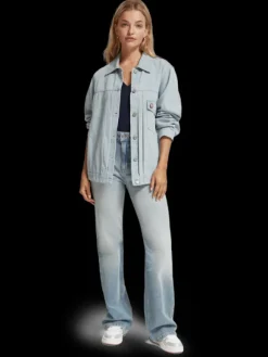 Denim Trucker Jacket | Indigo Waves Jacquard