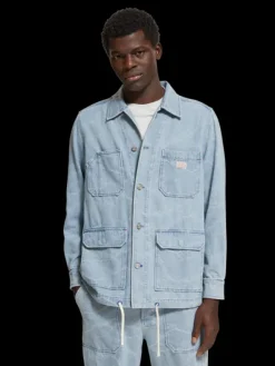 Denim Waves Jacquard Workwear Jacket