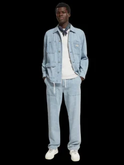 Denim Waves Jacquard Workwear Jacket