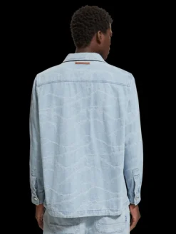 Denim Waves Jacquard Workwear Jacket