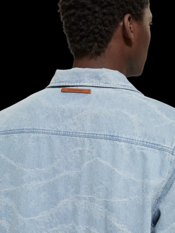 Denim Waves Jacquard Workwear Jacket