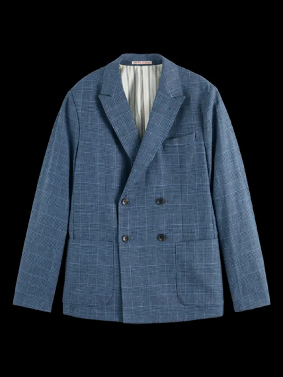 Double-Breasted Check Blazer