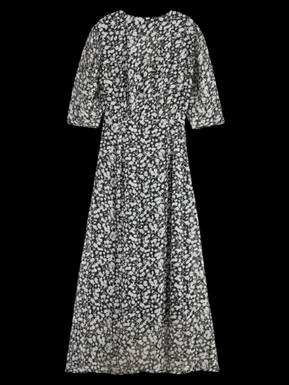 Draped Knot Detail Midi Dress