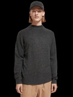 Dropped Shoulder Basic Mock Neck Pullover