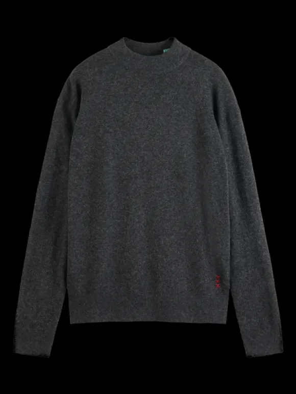 Dropped Shoulder Basic Mock Neck Pullover