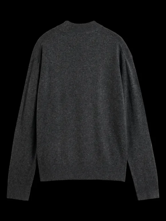 Dropped Shoulder Basic Mock Neck Pullover