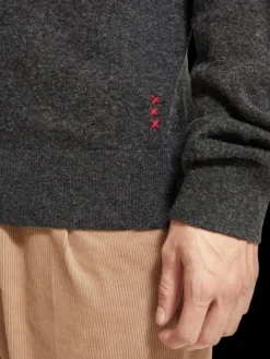 Dropped Shoulder Basic Mock Neck Pullover