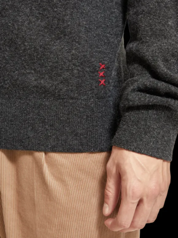 Dropped Shoulder Basic Mock Neck Pullover