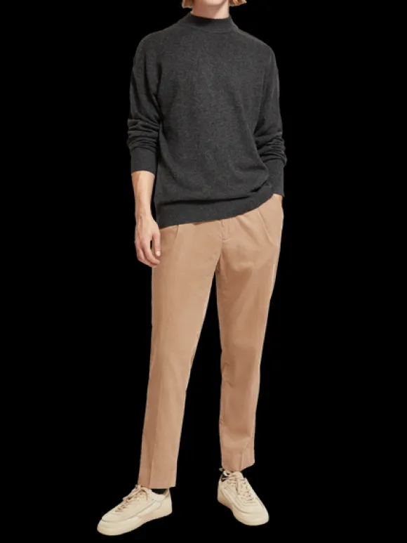 Dropped Shoulder Basic Mock Neck Pullover