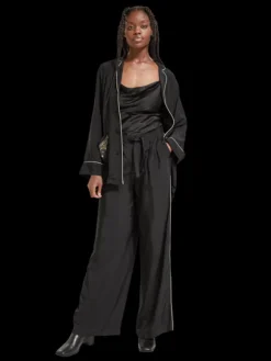 Eleni High Rise Wide Leg Embroidered Pant