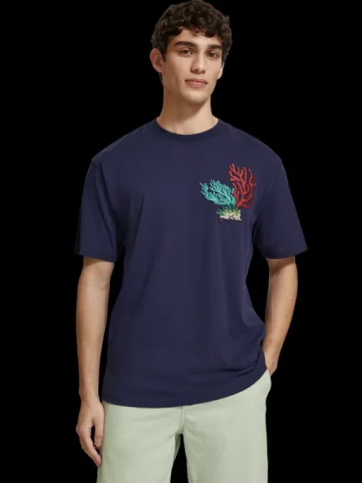 Embroidered Coral T-Shirt