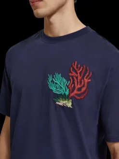 Embroidered Coral T-Shirt