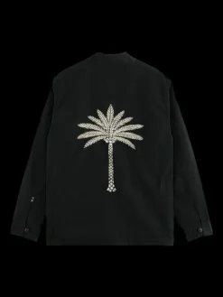 Embroidered Cotton/Linen Canvas Kimono Jacket
