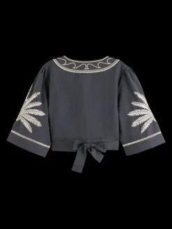 Embroidered Crop Top