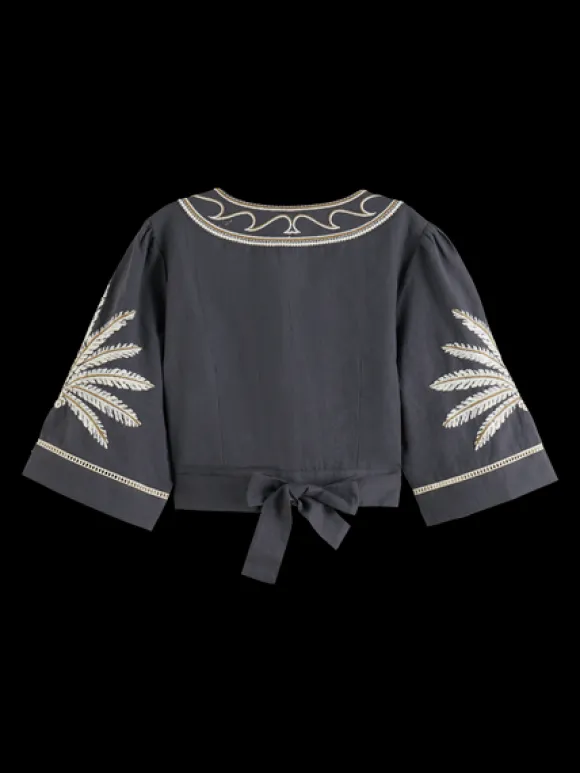 Embroidered Crop Top