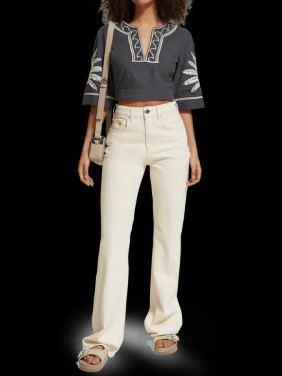 Embroidered Crop Top