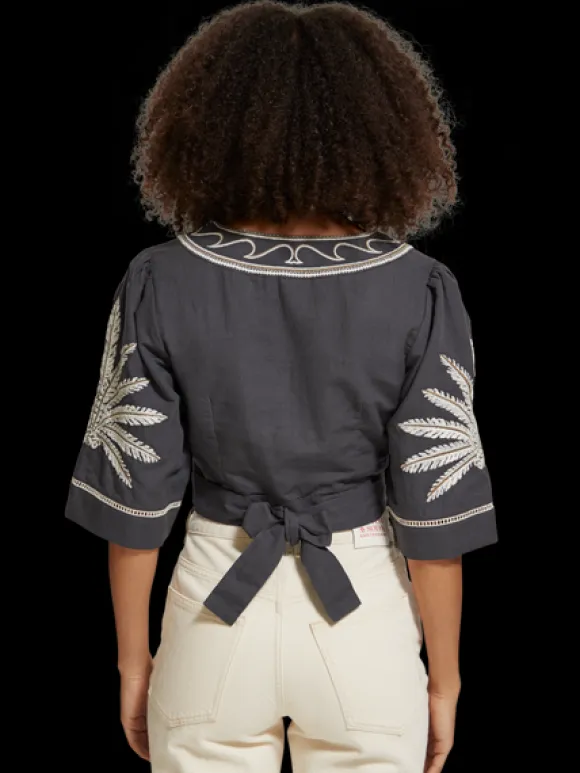 Embroidered Crop Top