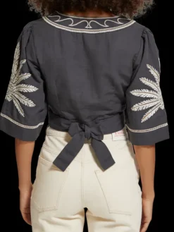 Embroidered Crop Top